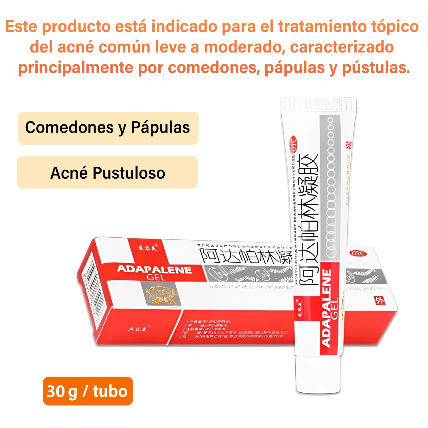 Tratamiento para el acné, espinillas, granitos y pústulas en la cara, el pecho y la espalda.